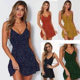Stylish Women’s Summer Polka-Dot Beach Sundress for Every Occasion - Himpall